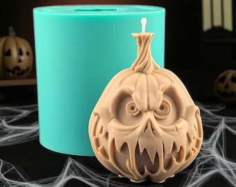 Creepy Pumpkin mold – pumpkin silicone moulds, Halloween candle mold, Jack o lantern mold, pumpkin face mold, scary pumpkin food grade mould