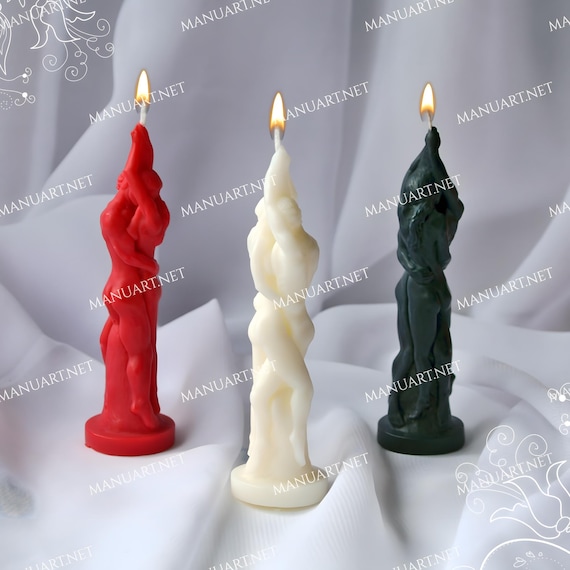 Little Lovers Mold for Romantic Candles, Wedding Soap, Resin, Plaster - Kissing Couple Silicone Mould