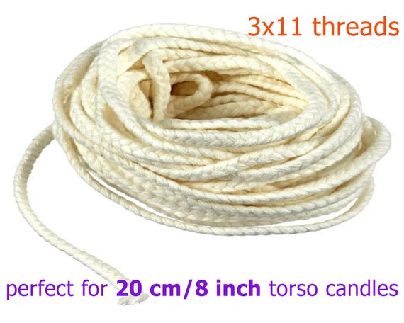 100 % Mèche de bougie en coton parfaite pour 20 cm / 8 pouces Bougies  déesse 3x11 fil 10 mètres / 32 ft -  France