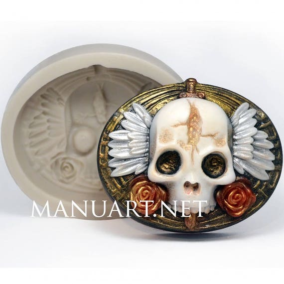 Skull rose mold, silicone soap mold, skull mold, Halloween skull mold, rose  mold