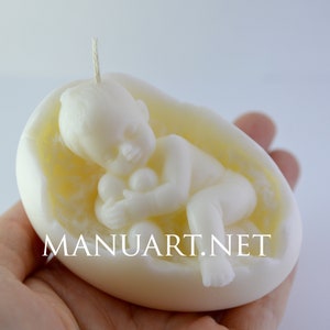 Sleeping baby in eggshell FOOD SAFE 3D silicone mold, egg, baby mould, soap, candle mold, baby shower, Easter, cute, kid, child, newborn image 3