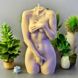 Shy Lady Mold - Female Body Silicone Mold for Candles, Resin, Concrete Statue, Handmade Craft, Goddess Torso, Candle Mould, Statue Mold