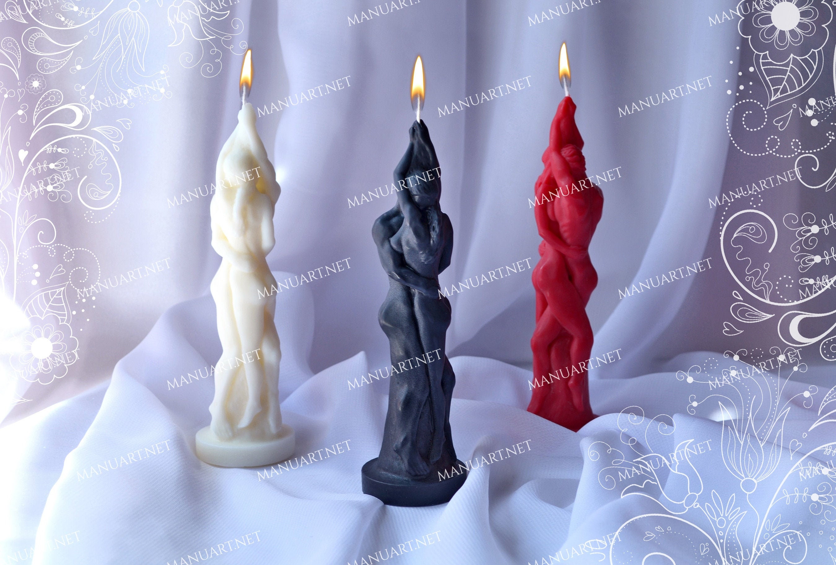 Lovers 3D Silicone Mold Candle Mould Romantic Love Wedding pic
