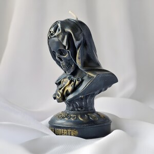 Santa Muerte Mold Skull for Gothic Candles, Soap, Plaster and Resin - Skeleton Silicone Mould image 2