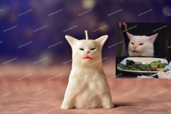 Smudge Cat Meme FOOD SAFE 3D Silicone Mold Candle Soap Mould