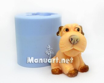 Dog silicone mold, puppy mold, candle, soap, resin, chocolate, toy mould, cartoon, big head