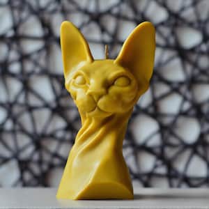 Molde de silicona con forma de gato esfinge para la fabricación de velas, jabón, cera, resina y hormigón.