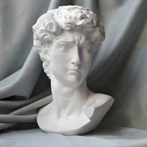 Stampo in silicone per testa di David di grandi dimensioni, ideale per busti, statue greche, candele, resina, Michelangelo e gesso.