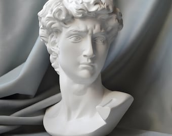 Big David Head Mold for Bust, Greek Statue, Candles, Resin, Michelangelo, Plaster silicone mould