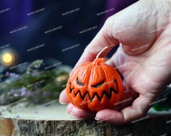 Set di 3 piccole zucche di Halloween Stampo in silicone 3D per alimenti, stampo per candele, zucca di Halloween, zucca di Halloween, resina, cemento, sapone - Italia