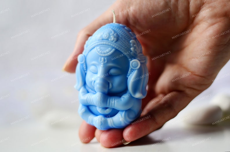 Little Ganesha 3D silicone mold, candle, soap mould, concrete, resin, spiritual, meditation, Buddha, yoga, zen, Indian, Ganesh, elephant image 5