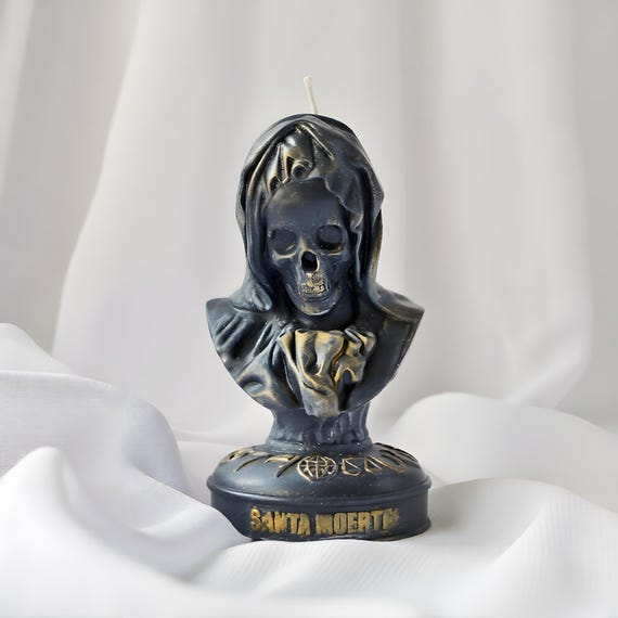 Santa Muerte Mold Skull for Gothic Candles, Soap, Plaster and Resin - Skeleton Silicone Mould