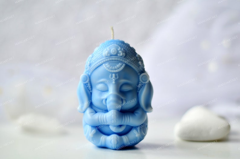 Little Ganesha 3D silicone mold, candle, soap mould, concrete, resin, spiritual, meditation, Buddha, yoga, zen, Indian, Ganesh, elephant image 1