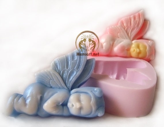Hot Silicone Angel 3D Baby Moulds Handmade Soap Molds Resin Flexible Candle Mold