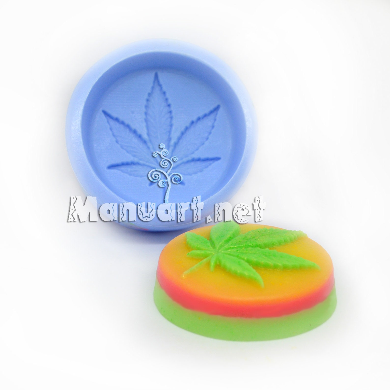CANNABIS Leaf Silicone Mold Hemp Marijuana Natural Circle Etsy