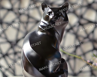 Sitting Cat Mold candle making for soap, resin, plaster - animal silicone mould