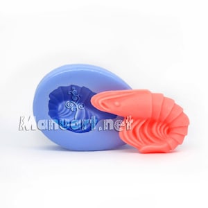 Shrimp 3D silicone mold for soap, resin, clay, plaster, silicone mould, sea Shrimp mold, soap mold, beer mold, food mold, squid mold, marine