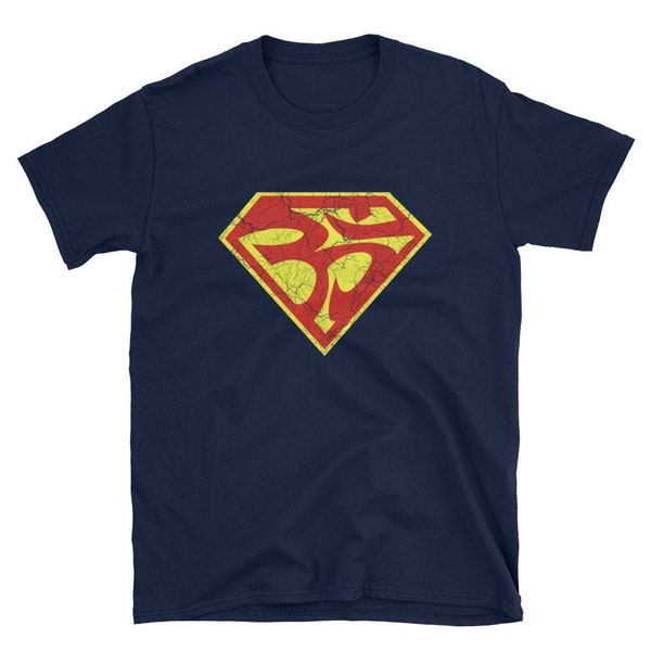 Superman Super Ohm Aum Om Symbol - Man of Steel Spiritual Inspired - Short-Sleeve Unisex T-Shirt