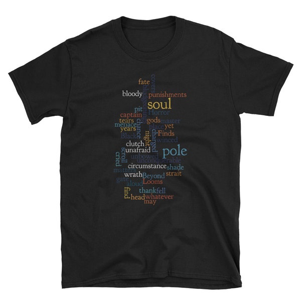 William Ernest Henley Poem Tshirt - "INVICTUS" Inspired Poem Motivational Words Design - Mens T-Shirt