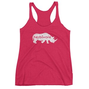 Weiße Rhino HERBIVORE Vegan Damen Tank Top - Rhinoceros Rhino - vegetarische Pflanze basiert Esser - Damen Racerback Tank