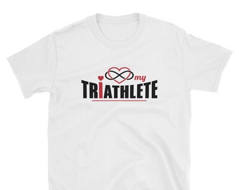 I LOVE my TRIATHLETE Tshirt - Swim Bike Run - Triathlon Triathlete Design - Mens T-Shirt