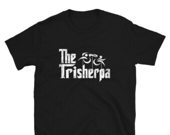 TRISHERPA Tri Triathlon Triathlete Sherpa IronSherpa Design Short-Sleeve Unisex T-Shirt