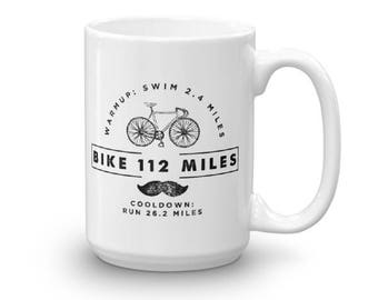 Mug Blanc Humoristique Triathlon – I Tried Tri, Swim Bike Run – Cadeau Sportif