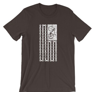 BIKE CHAIN Flag Cycling Cyclist Tshirt - USA American Flag Inspired, Bicycle Cycling - Short-Sleeve Unisex T-Shirt