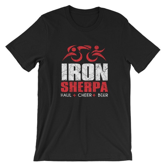 Ironsherpa Tri Sherpa Triathlon Tshirt - Haul Cheer Beer Ironsherpa Tri Sherpa Triathlon Tshirt - Haul Cheer Beer