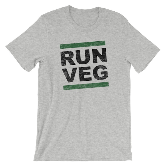 RUN VEG Vegan Vegetarian Runner Tshirt Marathon, Plant Based