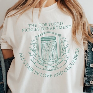 Pickle Shirt Comfort Colors Tortured Pickles Department Funny Pickle Shirt Unisex Garment-Dyed T-shirt