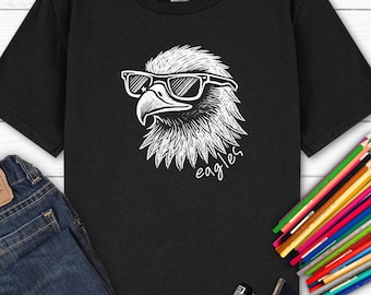 Koszulka maskotki KIDS Eagles Koszulka z motywem szkoły podstawowej Koszulka z motywem szkoły podstawowej Koszulka maskotki Eagle z powrotem do szkoły Kolory szkolne Szkolne rozmiary dumy Eagles dla młodzieży
