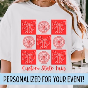 Custom State Fair Bow Shirt State Fair Shirt FFA Shirt 4H Shirt Stock Show Shirt State Fair Mom Shirt Stock Show Mom Plus Sizes County Fair