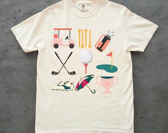 Camiseta de golfista Colores cómodos Camiseta de golf Regalo de golf Camiseta de golf linda Camiseta de golf femenina Camiseta de golf rosa Camiseta de golf con gráfico Camiseta de golf pastel