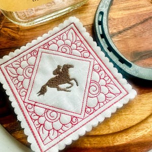 Kentucky Derby Party Coaster Set Kentucky Decor Kentucky Gift Derby Party Favor Horse Racing Decor Bourbon Lover Gift Mint Julep Roses Horse image 5