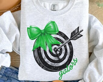 Gators sweater boogschieten boog Gators ronde hals terug naar school Eerste schooldag Greenwood Gators Gators mascotteshirt Gators merchandise