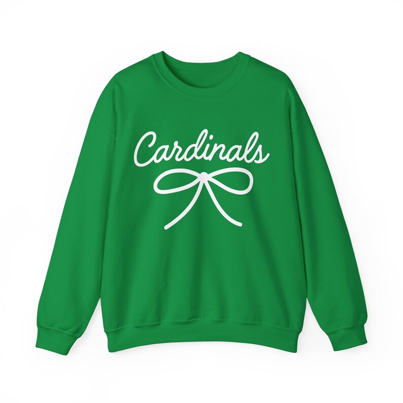 Cardinals Mascot Bow Sweatshirt Cardinals Shirt Cardinals Crewneck Cardinals Bow Shirt Cardinals Sweatshirt Gameday Shirt Coquette Cardinals image 7