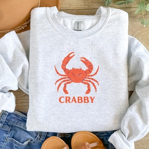 Crab Shirt Nautical Sweatshirt Fisherman Aesthetic Shirt Beachy Sweatshirt Sailing Sweatshirt Vacation Shirt Sailboat Shirt Crabby Shirt