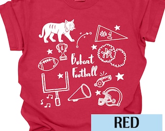 Bobcat Fußball-Shirt Komfortfarben Fußball Mom Shirt Bobcats Mom Shirt Bobcats Shirt Bobcats Mascot T-Shirt jubeln Mama Shirt Bobcat jubeln