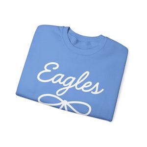 Eagles Mascot Bow Sweatshirt Eagles Shirt Eagles Crewneck Eagles Bow Shirt Eagles Sweatshirt Gameday Shirt Preppy Coquette Eagles Shirt image 9
