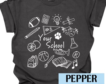 Custom School Shirt Comfort Colors Personalized Teacher Shirt Back to School First Day of School New Teacher Gift Custom Mascot Shirt