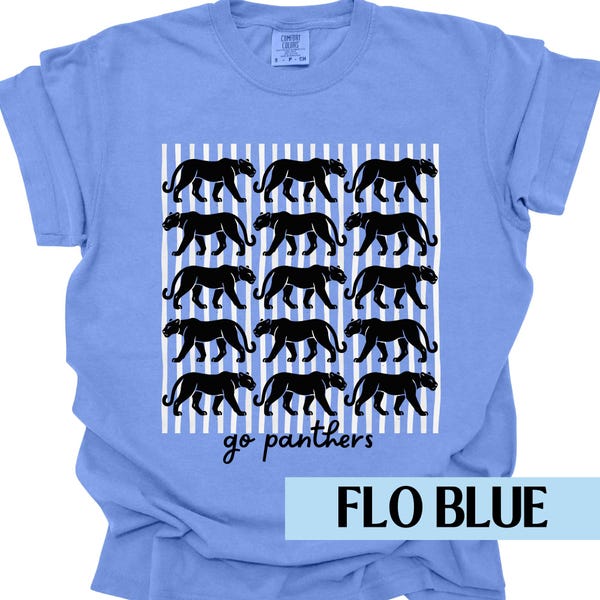 Retro Panthers Mascot Shirt Panthers Shirt Comfort Colors Back To School Panthers Football Panthers Basketball Panthers Mom Panthers Dad
