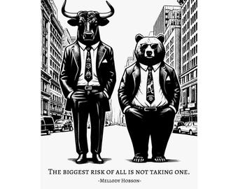 Börse Art Matte Vertikales Poster Day Trader Büro Kunst Krypto Kunst Wall Street Kunst Börse Geschenk
