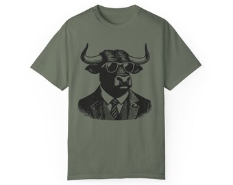 Stock Market Art Bull and Bear Camiseta Vintage Camisa Retro Colores Wall Street Art Day Trader Obra de arte Camiseta teñida de ropa unisex