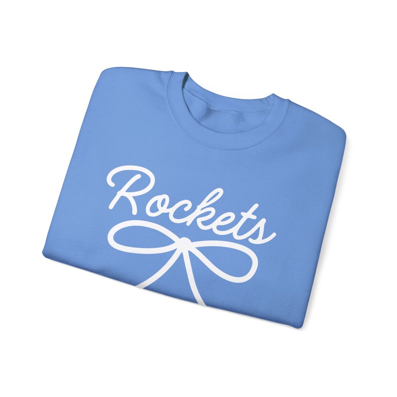 Rockets Mascot Bow Sweatshirt Rockets Shirt Rockets Crewneck Rockets Bow Shirt Rockets Sweatshirt Gameday Shirt Coquette Rockets Shirt image 9