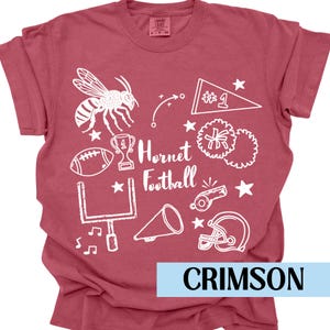 Hornet Football Shirt Comfort Colors Football Mom Shirt Hornets Mom Shirt Hornets Shirt Hornets Mascot Tee Cheer Mom Shirt Hornet Cheer Tee