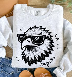 Eagles Mascot Crewneck Sweatshirt Elementary Teacher Shirt Eagles School Shirt Eagle Mascot Back to School Shirt Eagles Spirit Shirt
