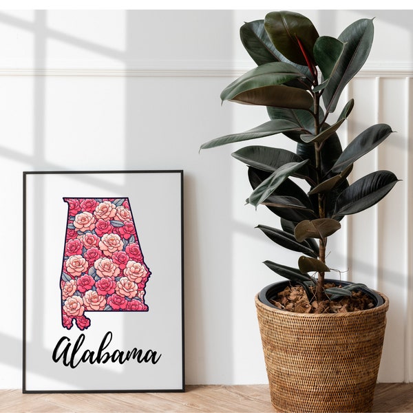 Alabama PNG Camellia Digital Print Download JPEG PNG State Flower for Bama Shirts Attire Prints Sublimation Posters Dorm Decor Girls Room