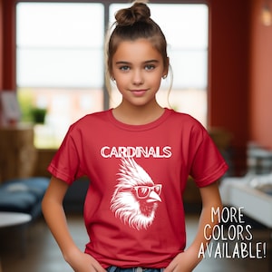 Cardinals Mascot Back To School Shirt Cardinals Shirt Cardinal School Spirit Kids School Mascot Shirt Kids Cardinal Shirt First Day School