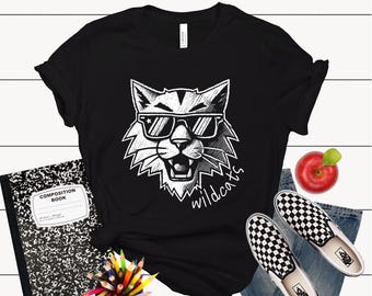 Wildcat Mascot Shirt Wildcats Teacher Tee Team Spirit Apparel Back to School Shirt Sports Team Colors Wildcats Mom Tee Go Cats Elementary